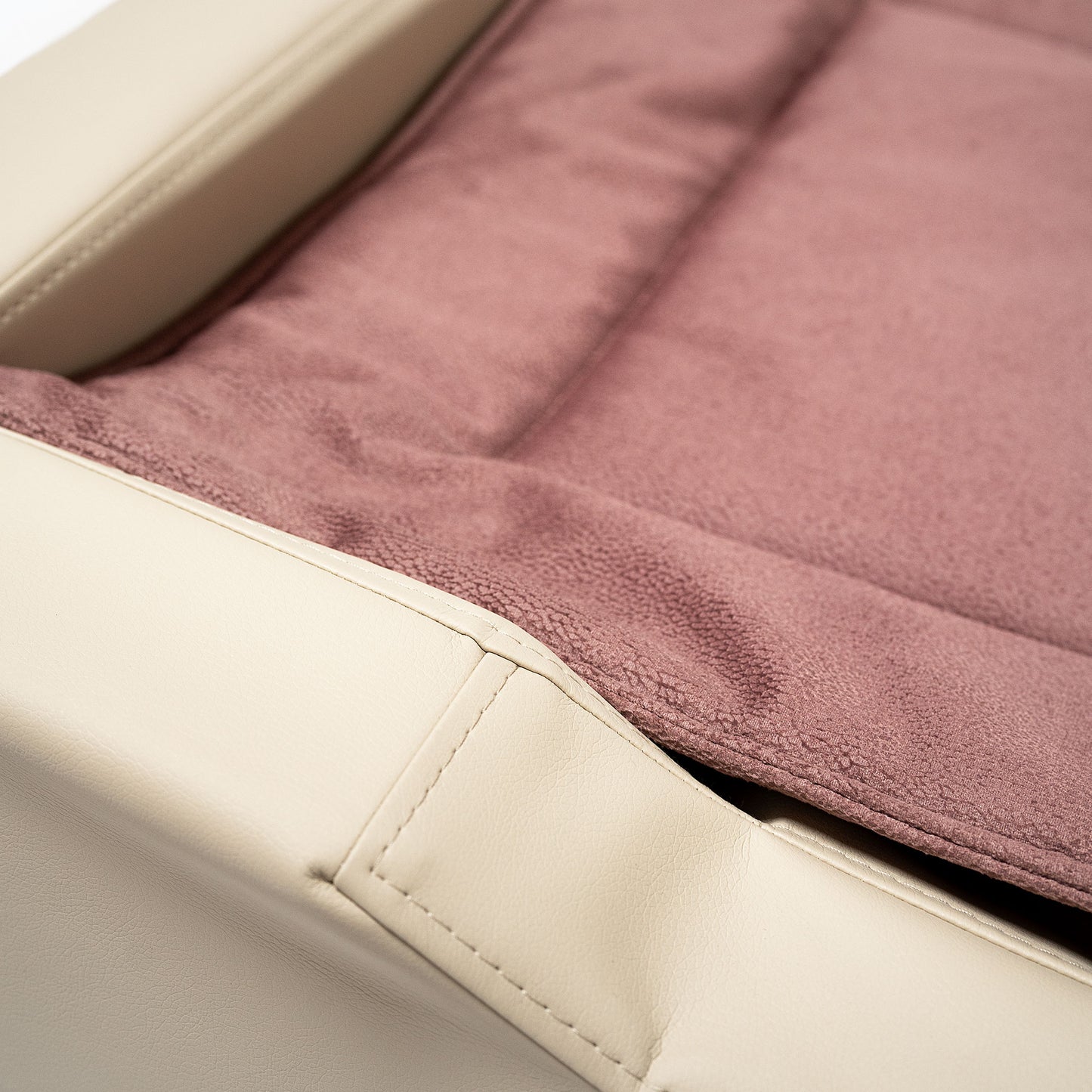 Orthopädisches Hundebett Pfotenruhe im Set mit Anti-Haar Decke Ella – BEIGE/ROSA