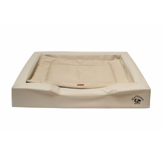 Orthopädisches Hundebett Pfotenruhe im Set mit Anti-Haar Decke Ella – BEIGE/BEIGE