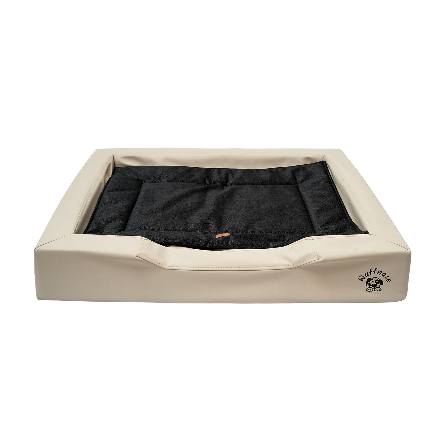 Orthopädisches Hundebett Pfotenruhe im Set mit Anti-Haar Decke Ella – BEIGE/SCHWARZ