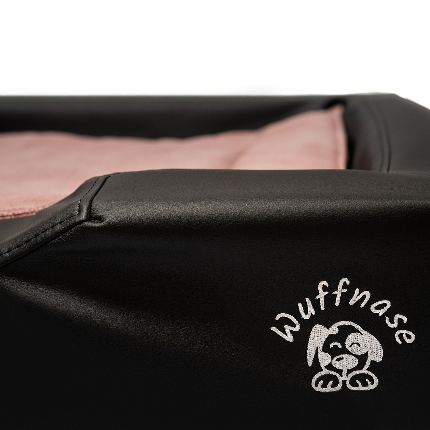 Orthopädisches Hundebett Pfotenruhe im Set mit Anti-Haar Decke Ella – SCHWARZ/ROSA