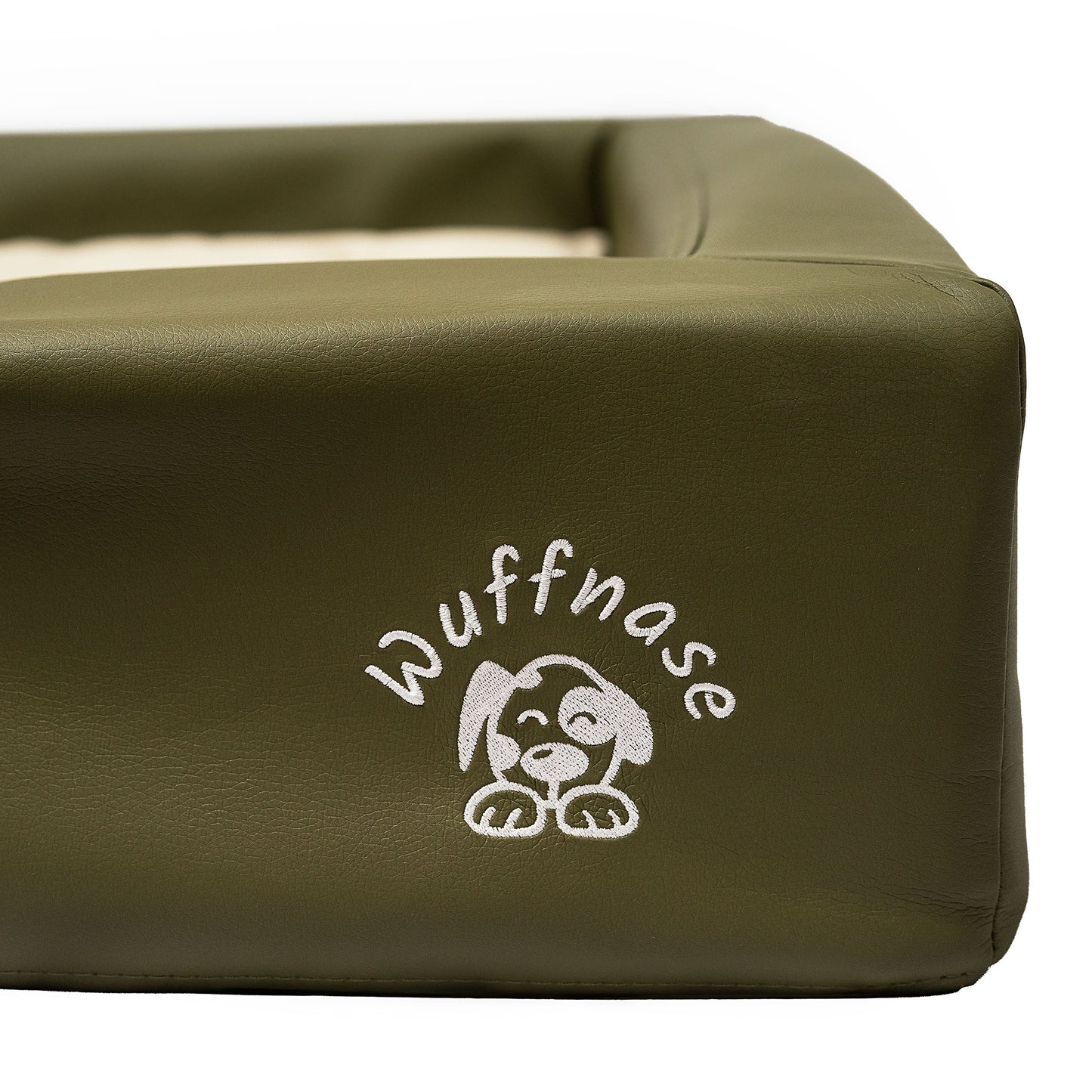 Orthopädisches Hundebett Pfotenruhe im Set mit Anti-Haar Decke Ella – GRÜN/BEIGE