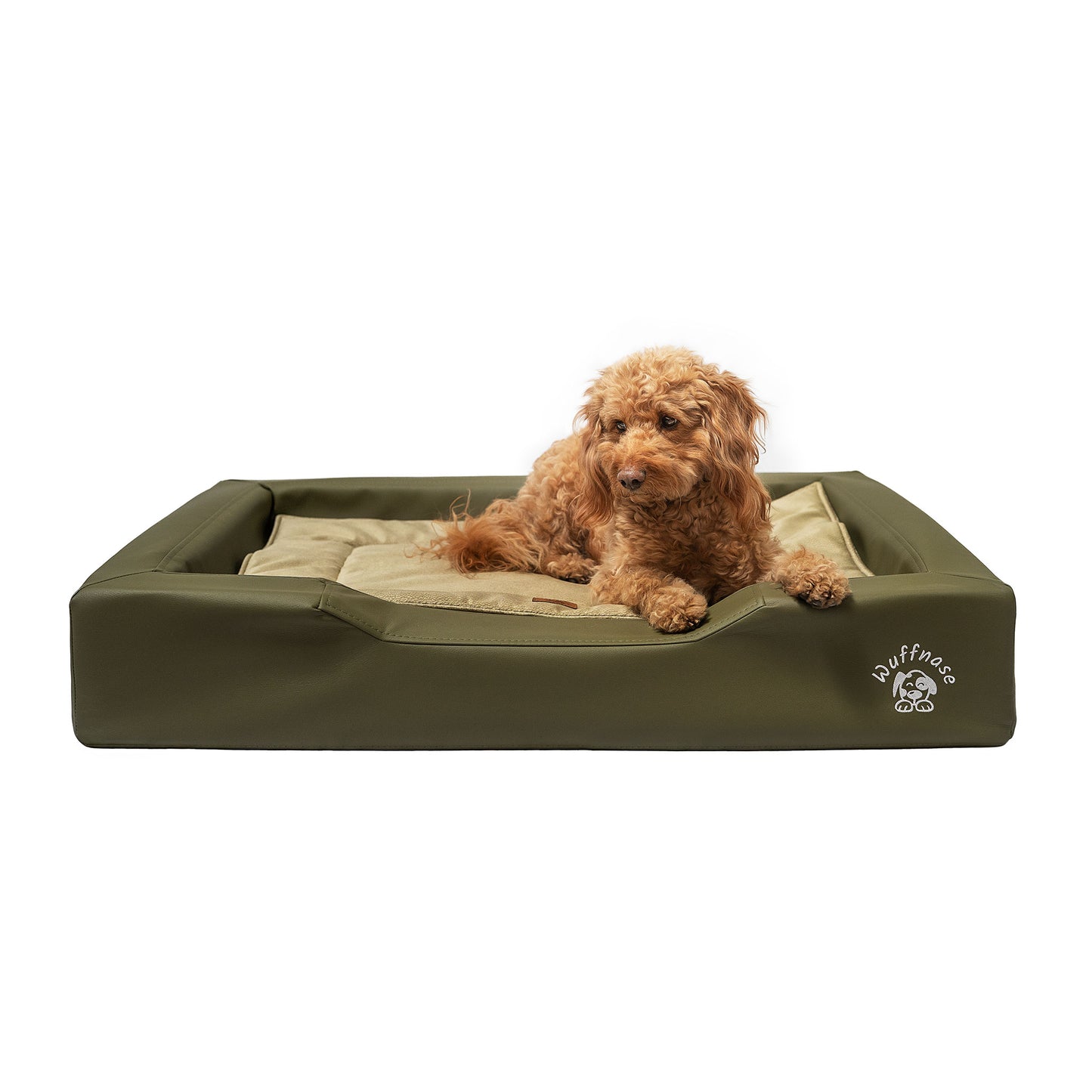 Orthopädisches Hundebett Pfotenruhe im Set mit Anti-Haar Decke Ella – GRÜN/GRÜN