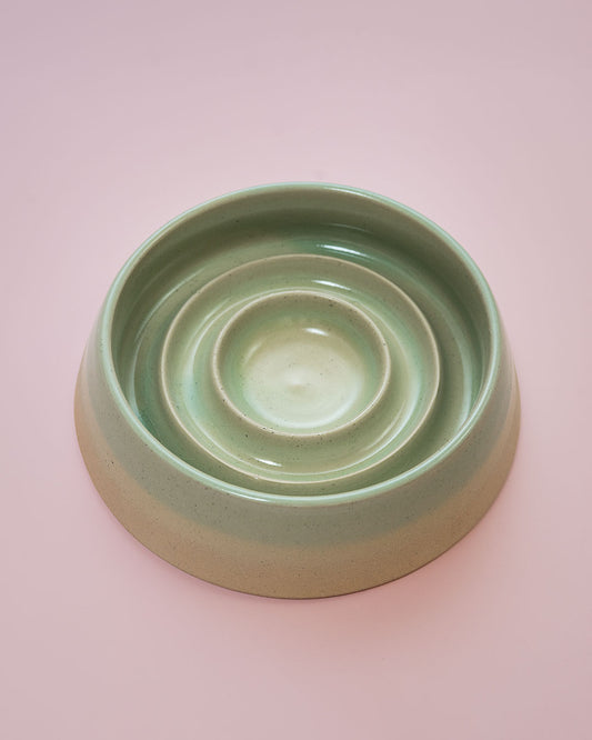 Keramik-Hundenapf Grün mit Anti-Schling-Funktion