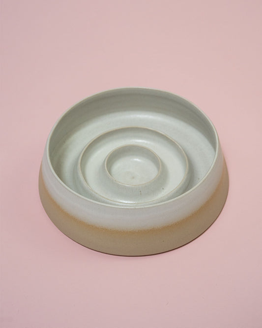 Keramik-Hundenapf Weiß mit Anti-Schling-Funktion