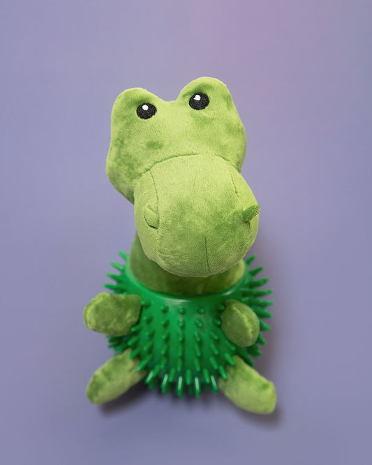 Hundespielzeug Dino - mit Quietscher und Noppen