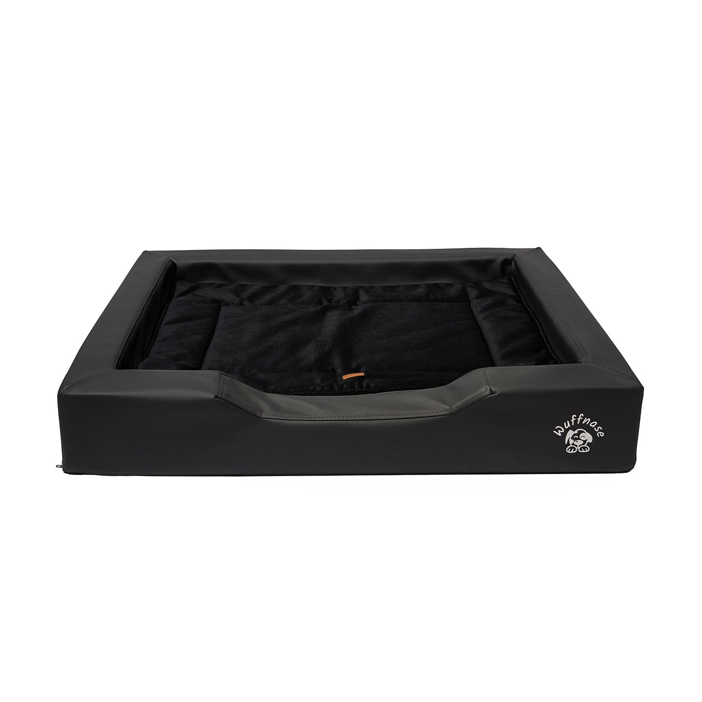 Orthopädisches Hundebett Pfotenruhe im Set mit Anti-Haar Decke Ella – ANTHRAZIT/SCHWARZ