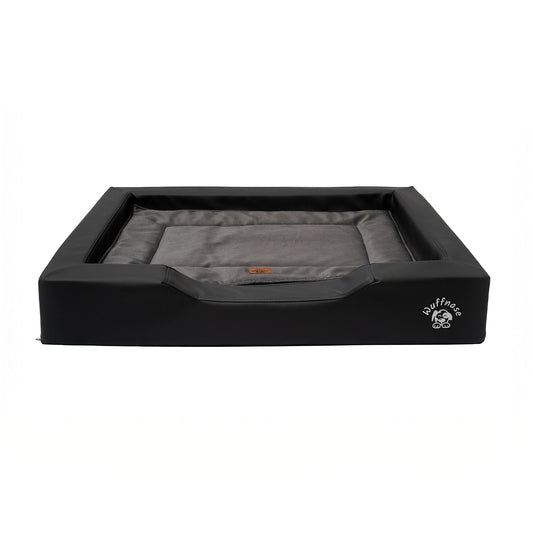 Orthopädisches Hundebett Pfotenruhe im Set mit Anti-Haar Decke Ella – ANTHRAZIT/ANTHRAZIT