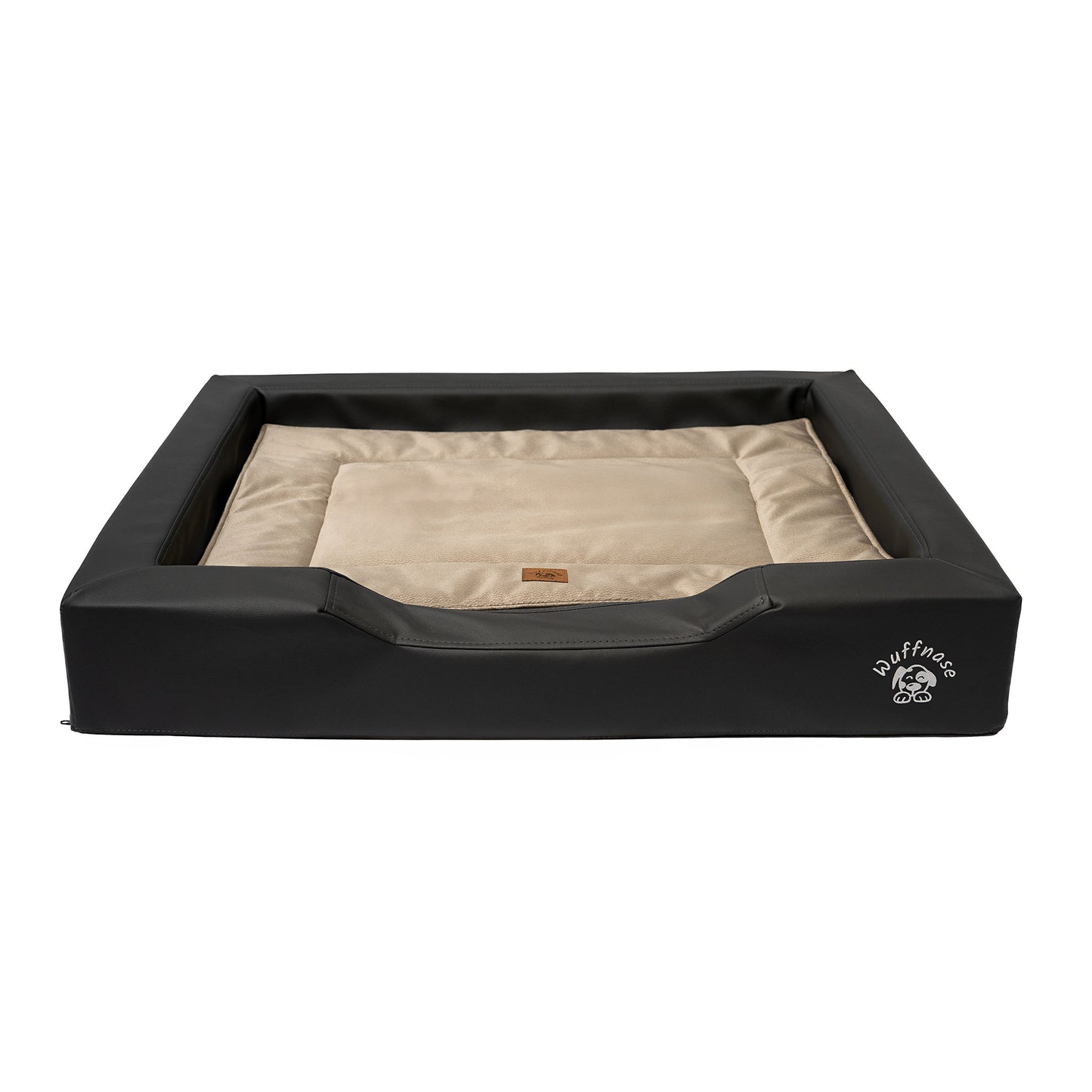 Orthopädisches Hundebett Pfotenruhe im Set mit Anti-Haar Decke Ella – ANTHRAZIT/BEIGE