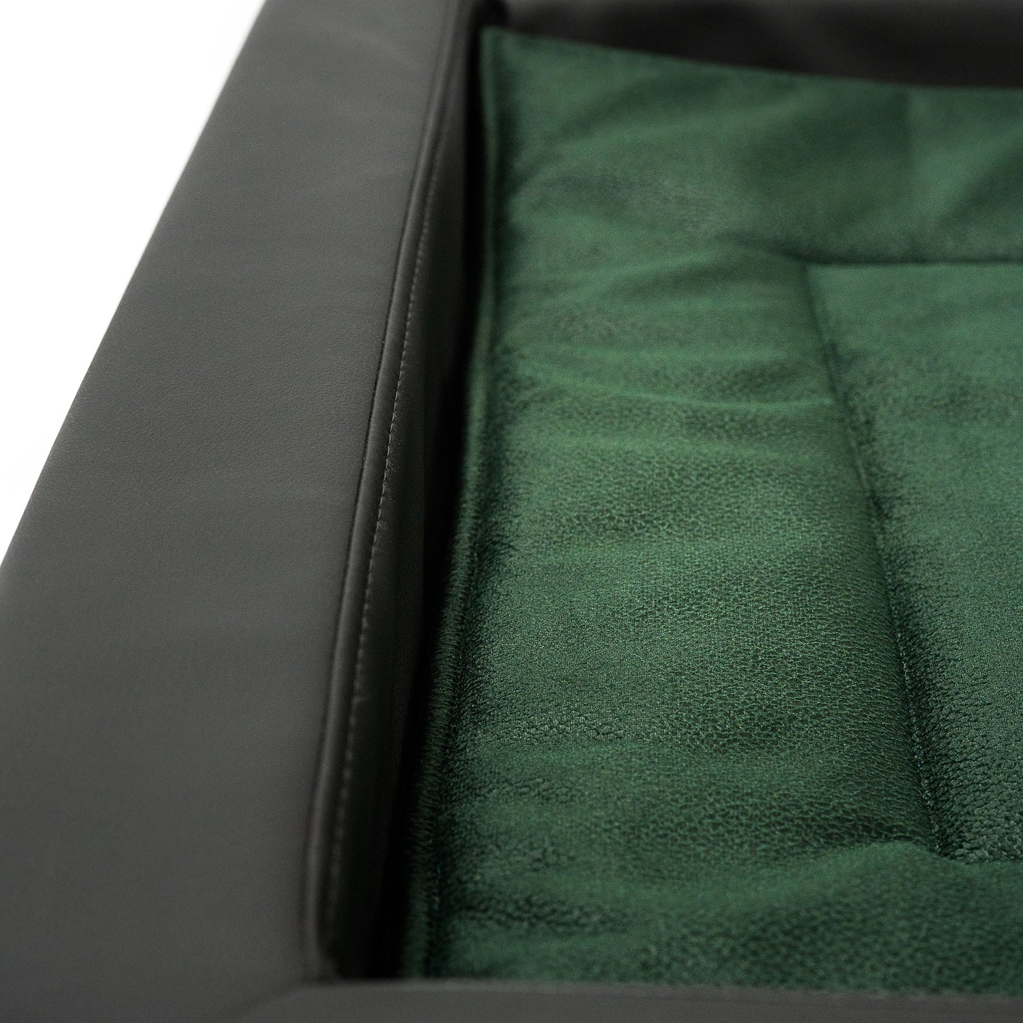 Orthopädisches Hundebett Pfotenruhe im Set mit Anti-Haar Decke Ella – ANTHRAZIT/DUNKELGRÜN