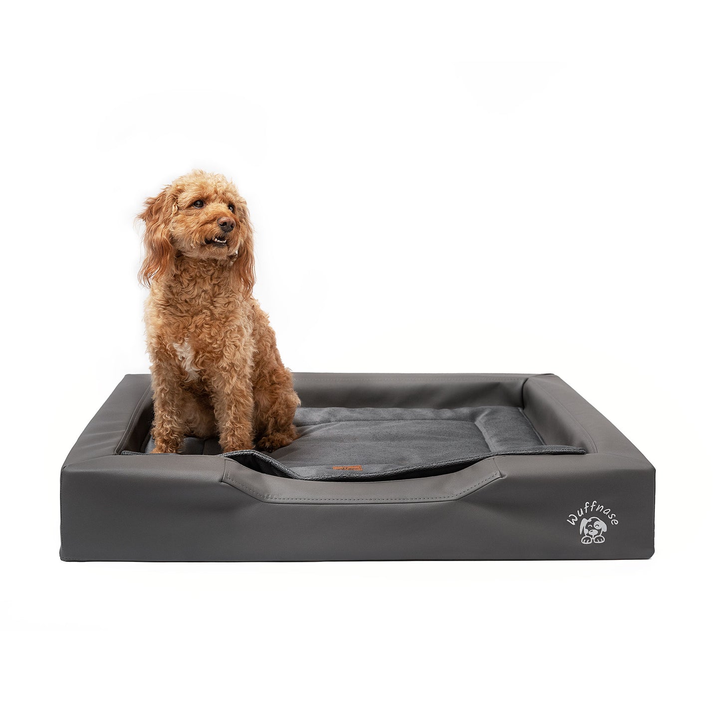 Orthopädisches Hundebett Pfotenruhe im Set mit Anti-Haar Decke Ella – GRAU/ANTHRAZIT