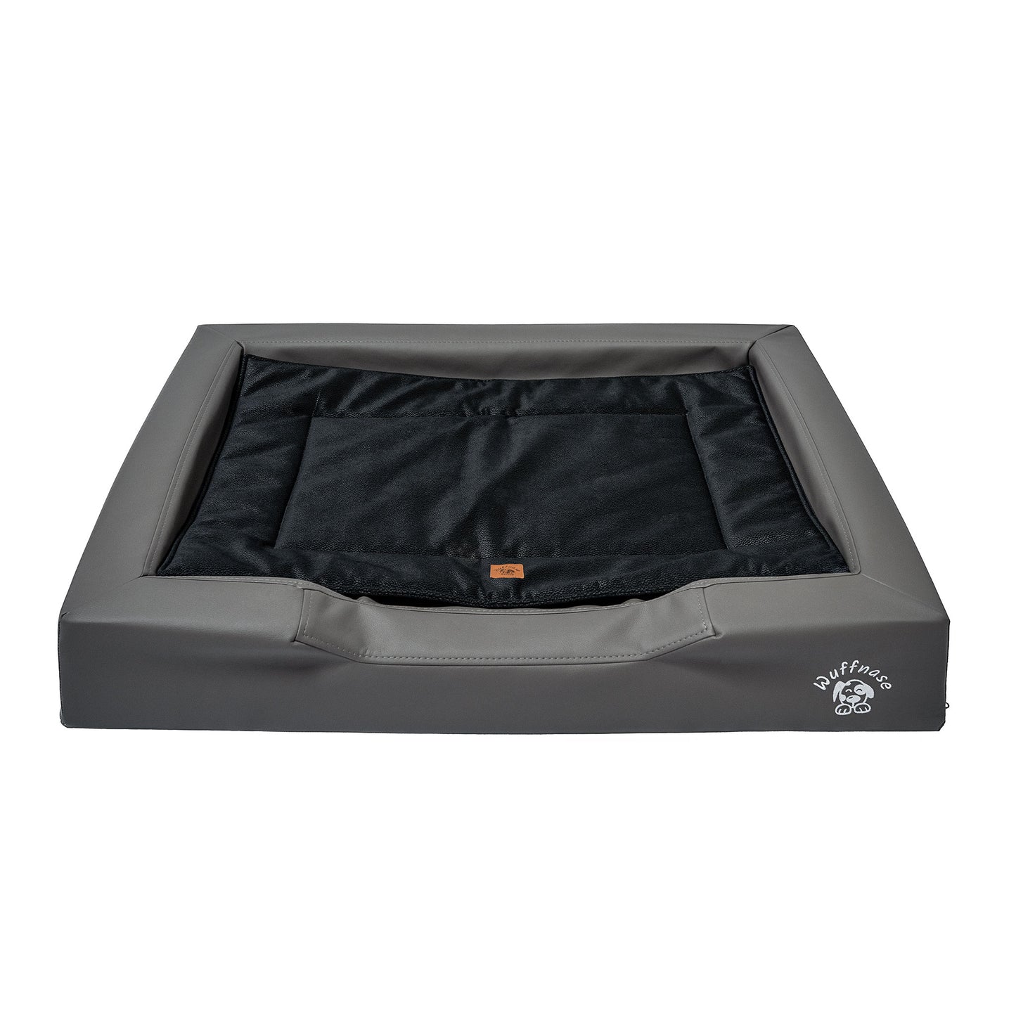 Orthopädisches Hundebett Pfotenruhe im Set mit Anti-Haar Decke Ella – GRAU/SCHWARZ