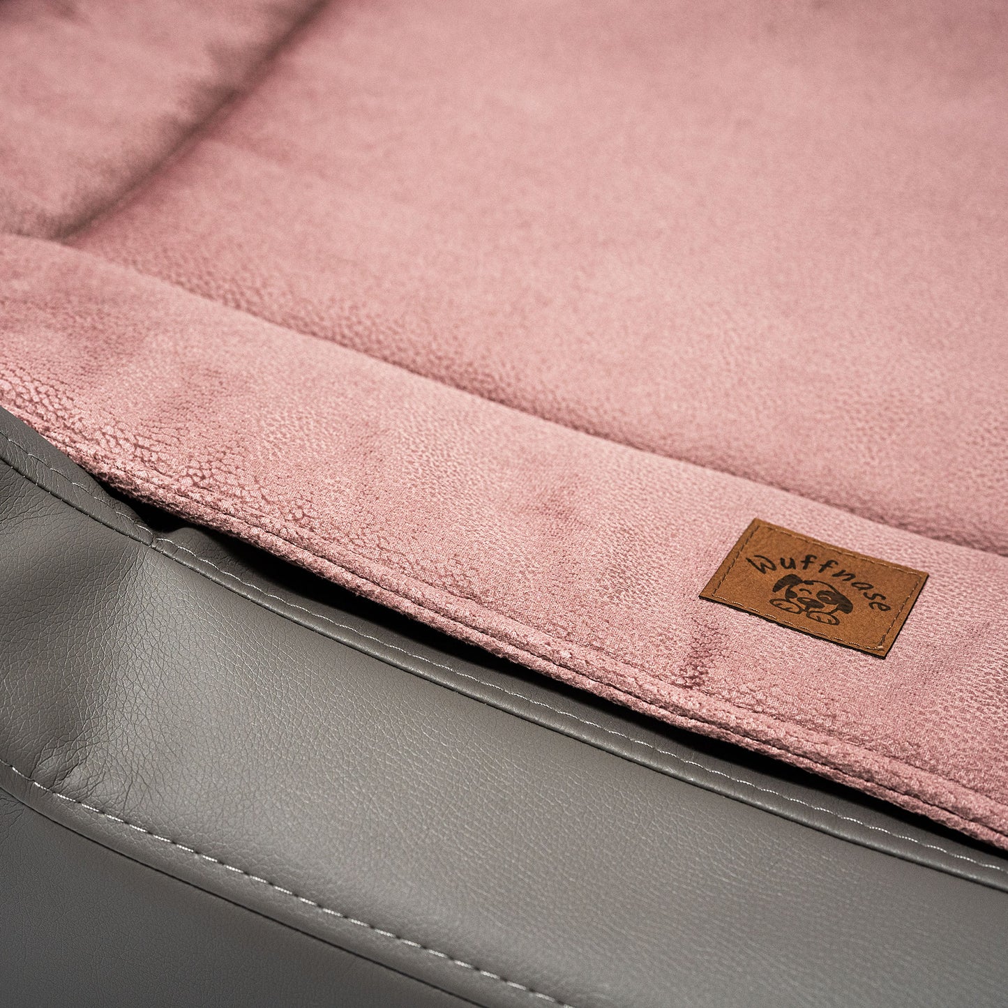 Orthopädisches Hundebett Pfotenruhe im Set mit Anti-Haar Decke Ella – GRAU/ROSA