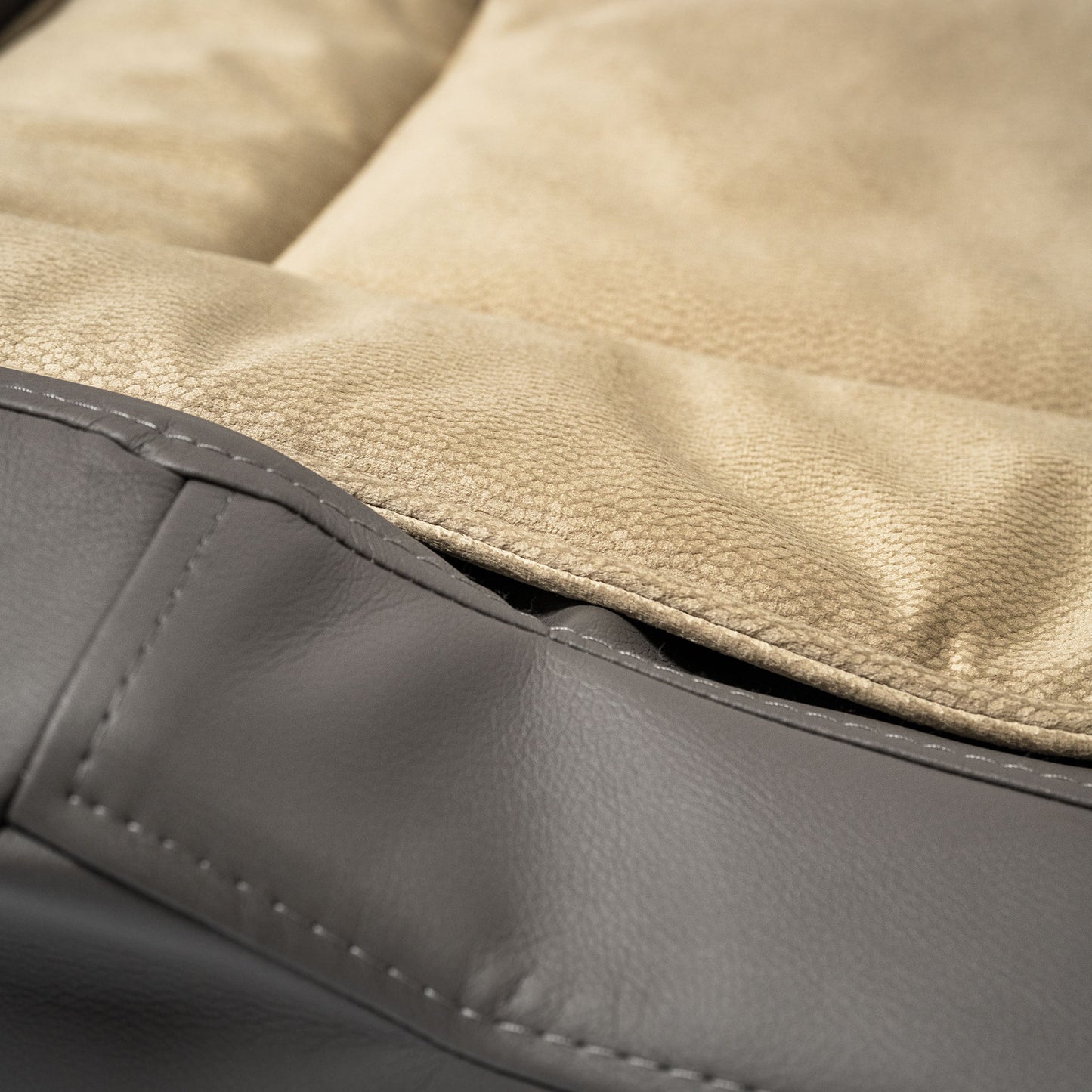 Orthopädisches Hundebett Pfotenruhe im Set mit Anti-Haar Decke Ella – GRAU/BEIGE