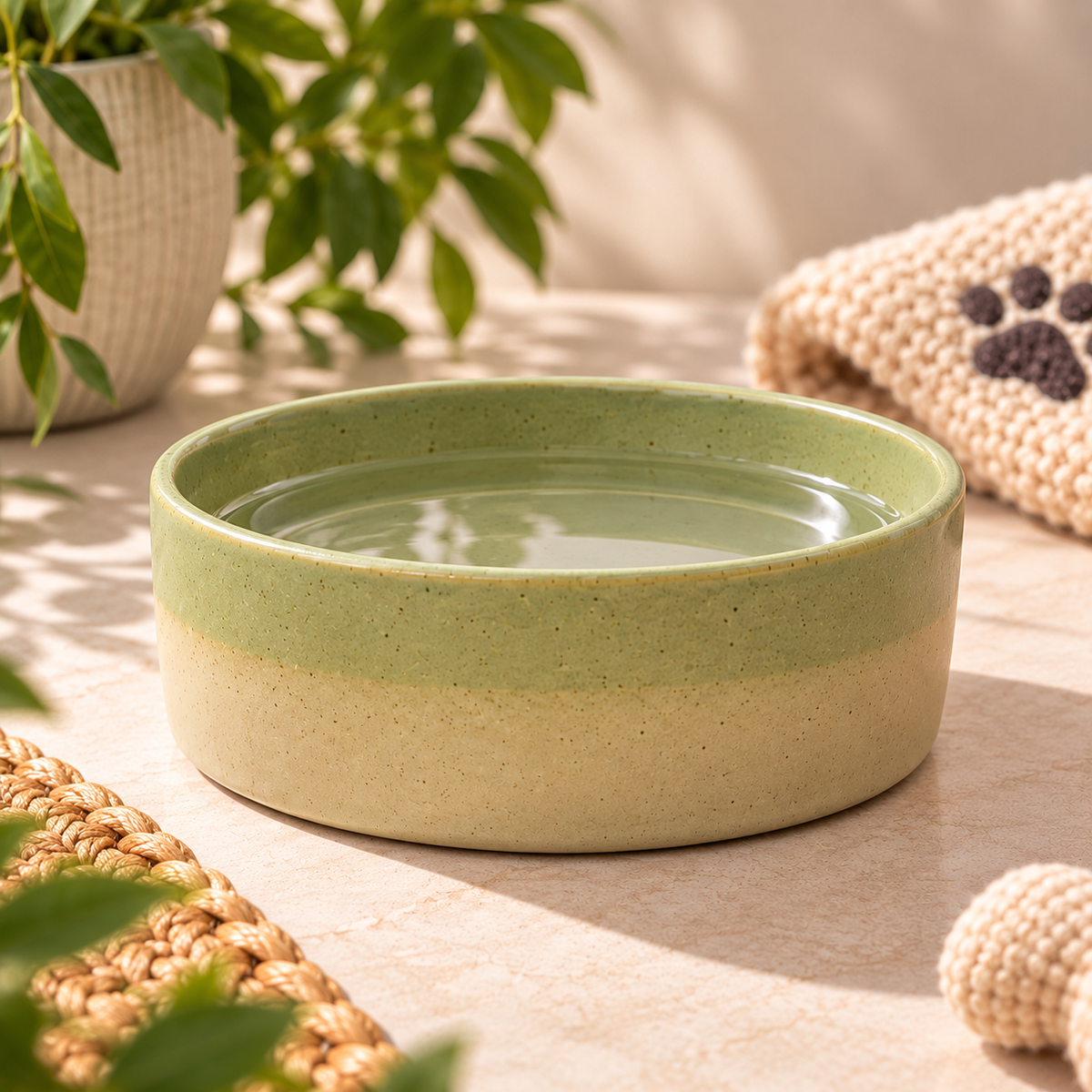 Keramik-Wassernapf Grün