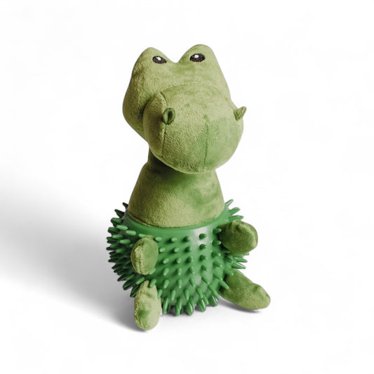 Hundespielzeug Dino - mit Quietscher und Noppen