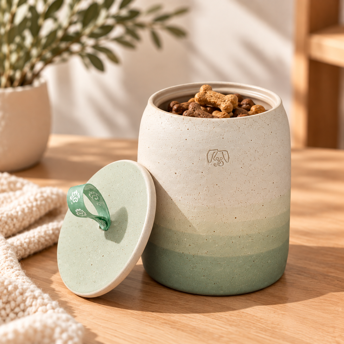Keramik Leckerli-Dose Grün