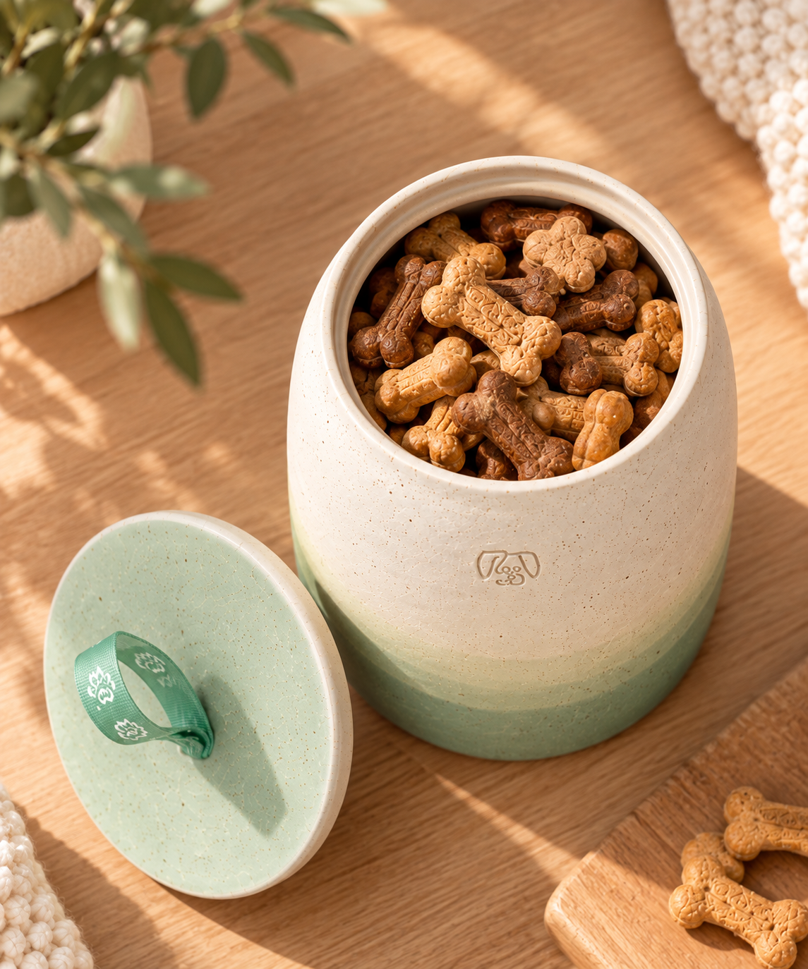 Keramik Leckerli-Dose Grün